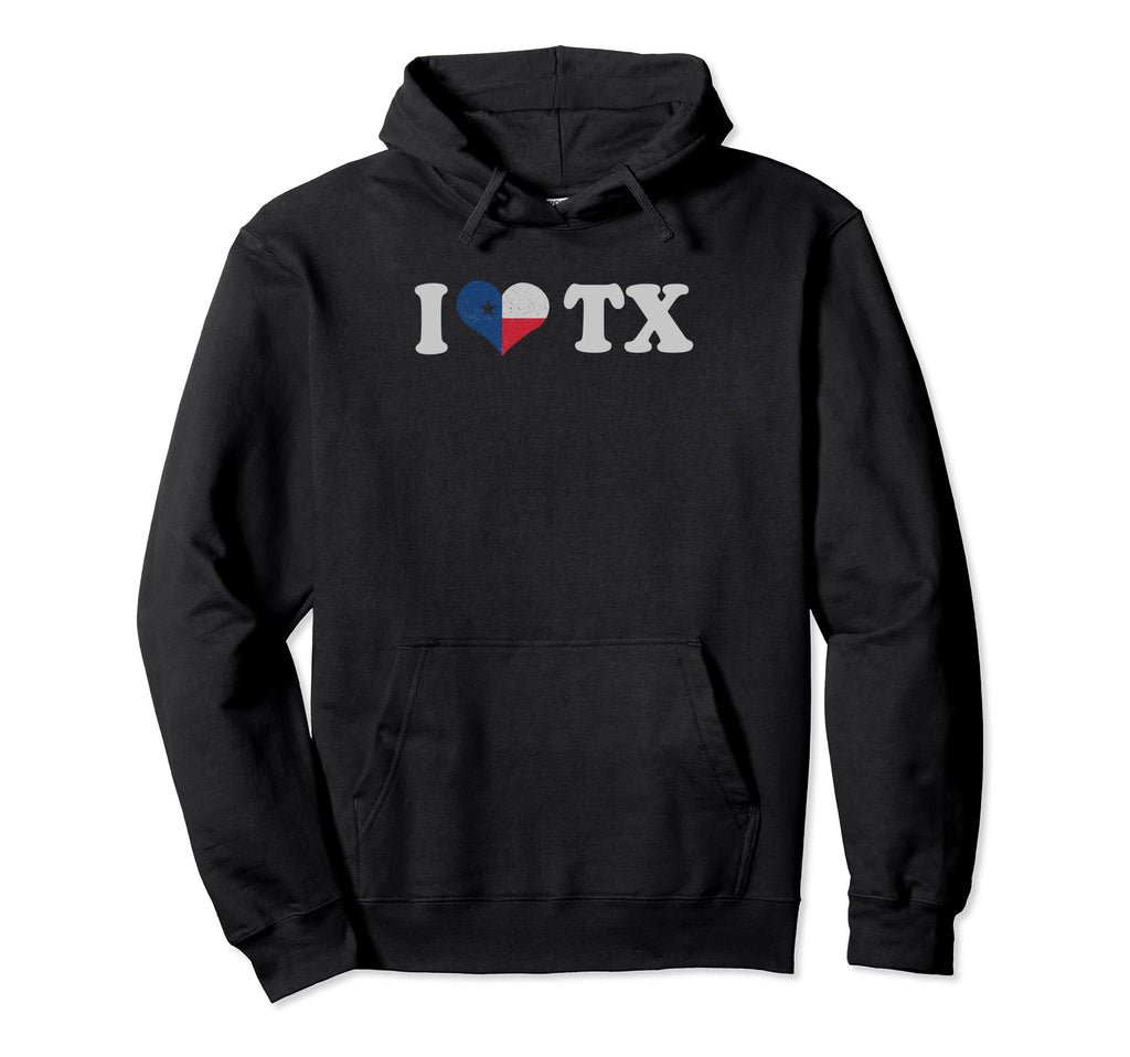 I Love Texas Tx Flag Distressed Hoodie - Streetwear Style for Adults - T-Shirt, Sweatshirt, Hoodie