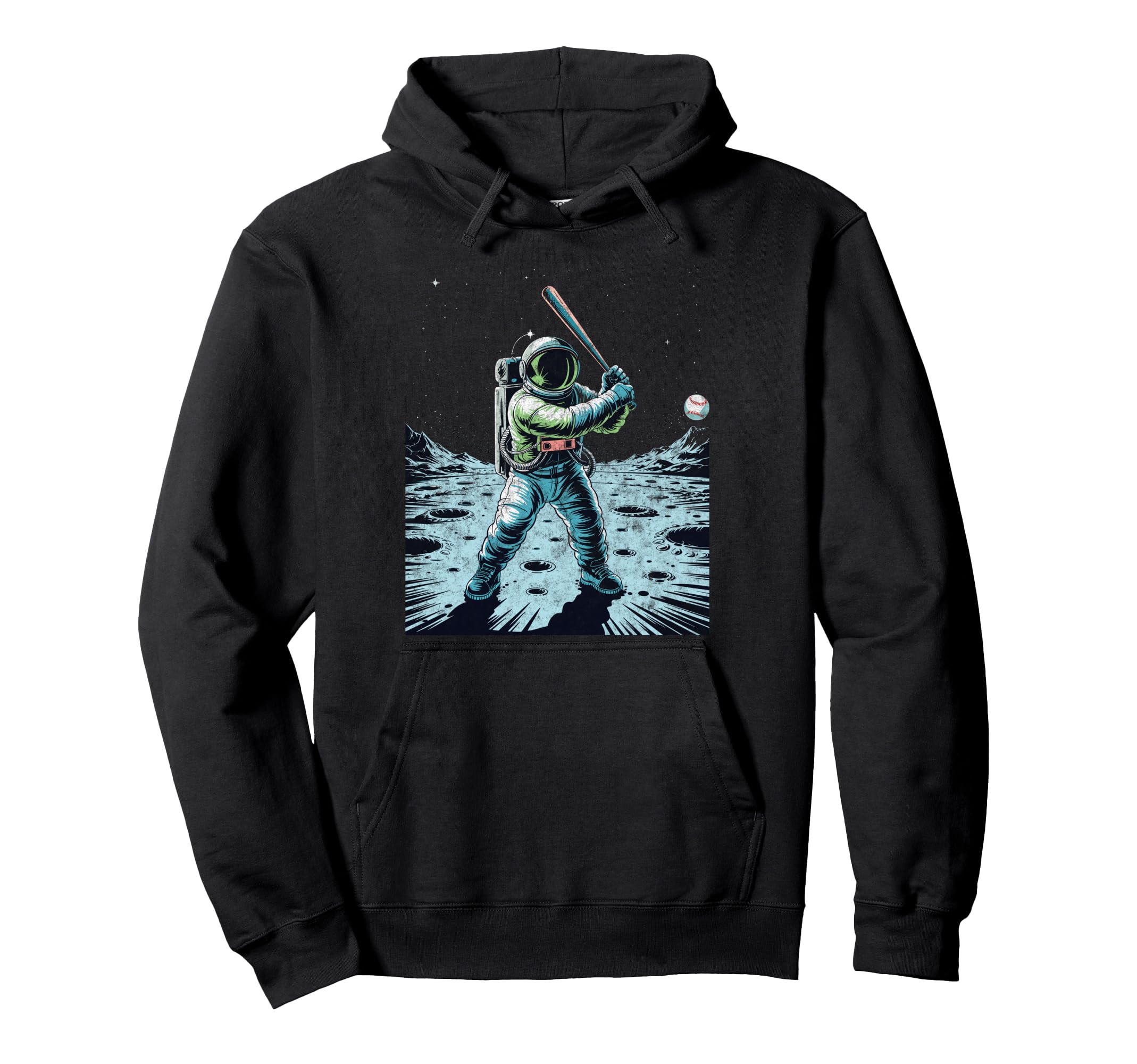 Astronaut Baseball Player Coach Dad Hoodie - Casual Everyday Wear Unisex - T-Shirt, Sweatshirt, Hoodie