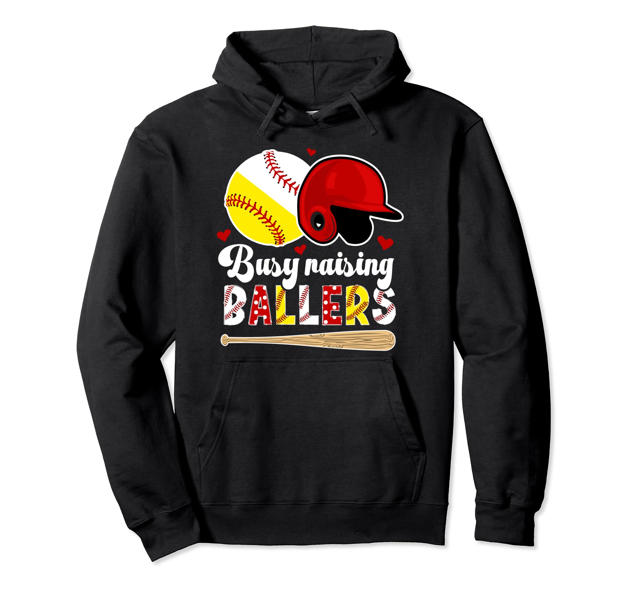 Busy Raising Ballers Baseball Softball Mom Hoodie - Minimalist Print Unisex - T-Shirt, Sweatshirt, Hoodie
