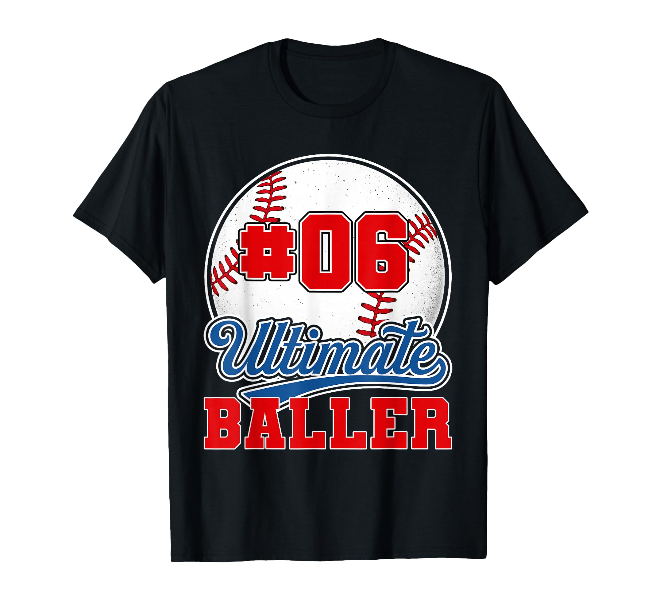 Baseball Baller Player Number 6 Mom T-Shirt - Custom Art Print for Adults - T-Shirt, Sweatshirt, Hoodie