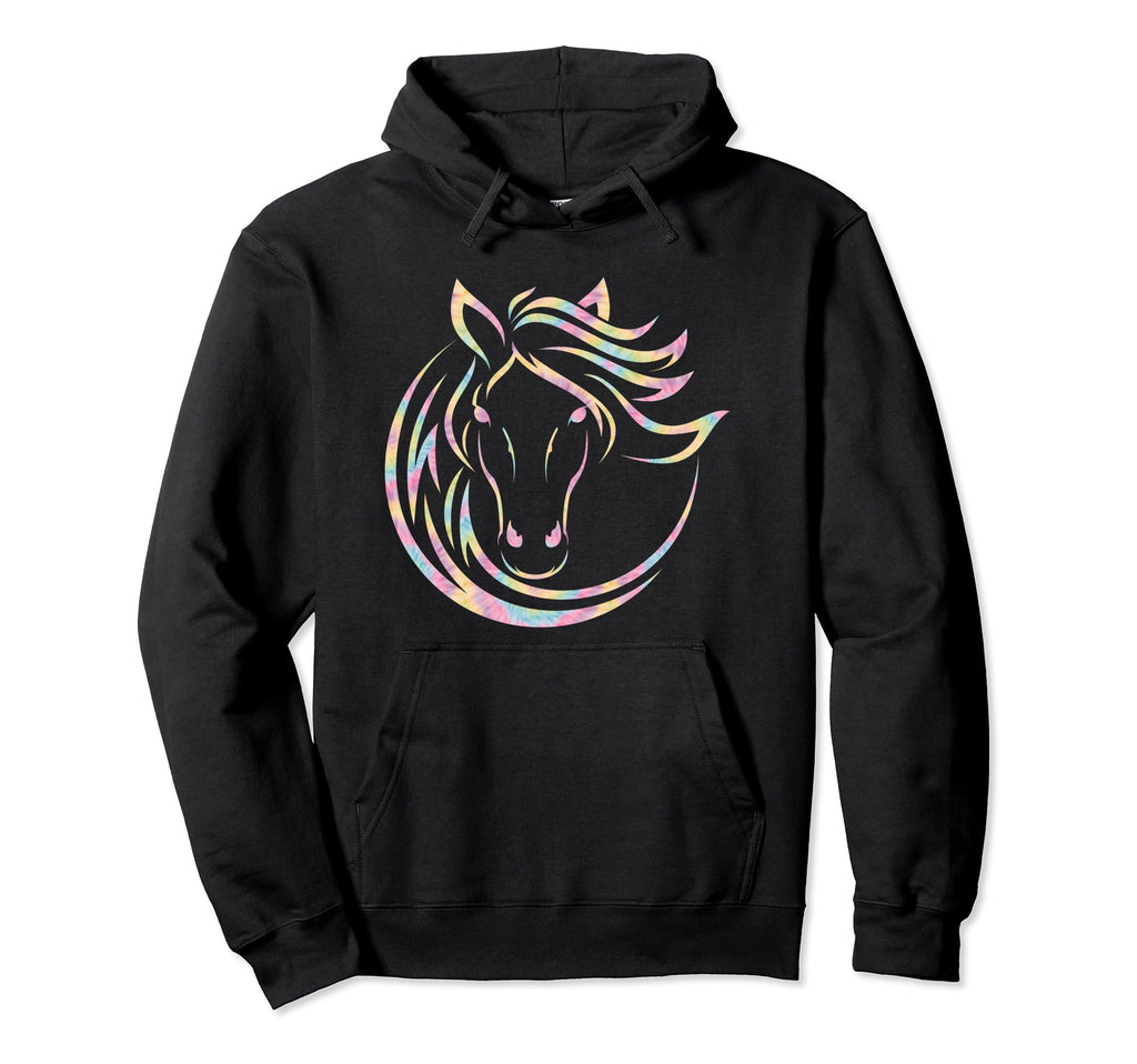 Horse Head Tie Die Boho Line Art Hoodie - Trendy Graphic for Adults - T-Shirt, Sweatshirt, Hoodie