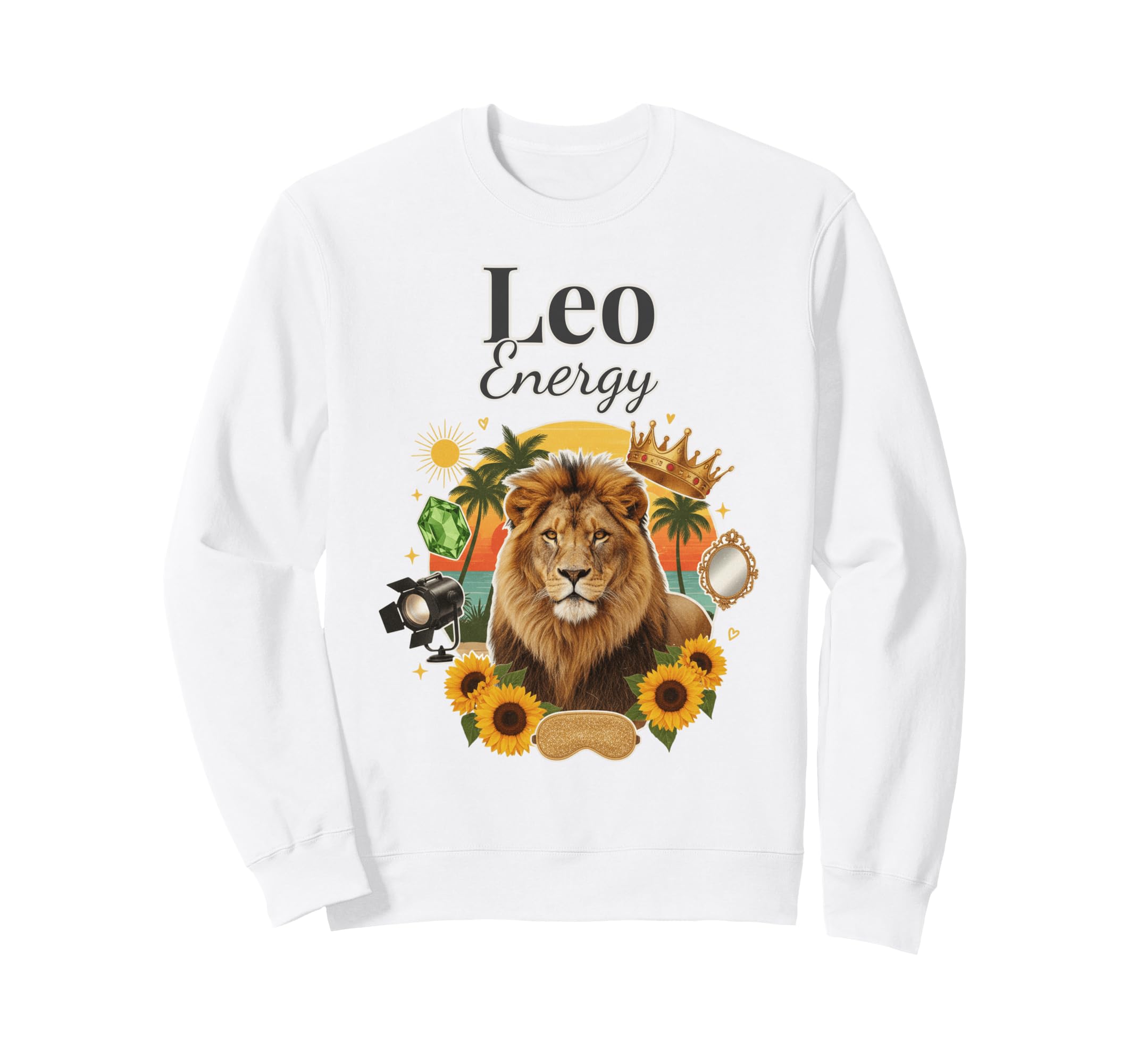 Leo Energy Zodiac Birthday Y2K Sweatshirt - Unique Graphic for Adults - T-Shirt, Sweatshirt, Hoodie