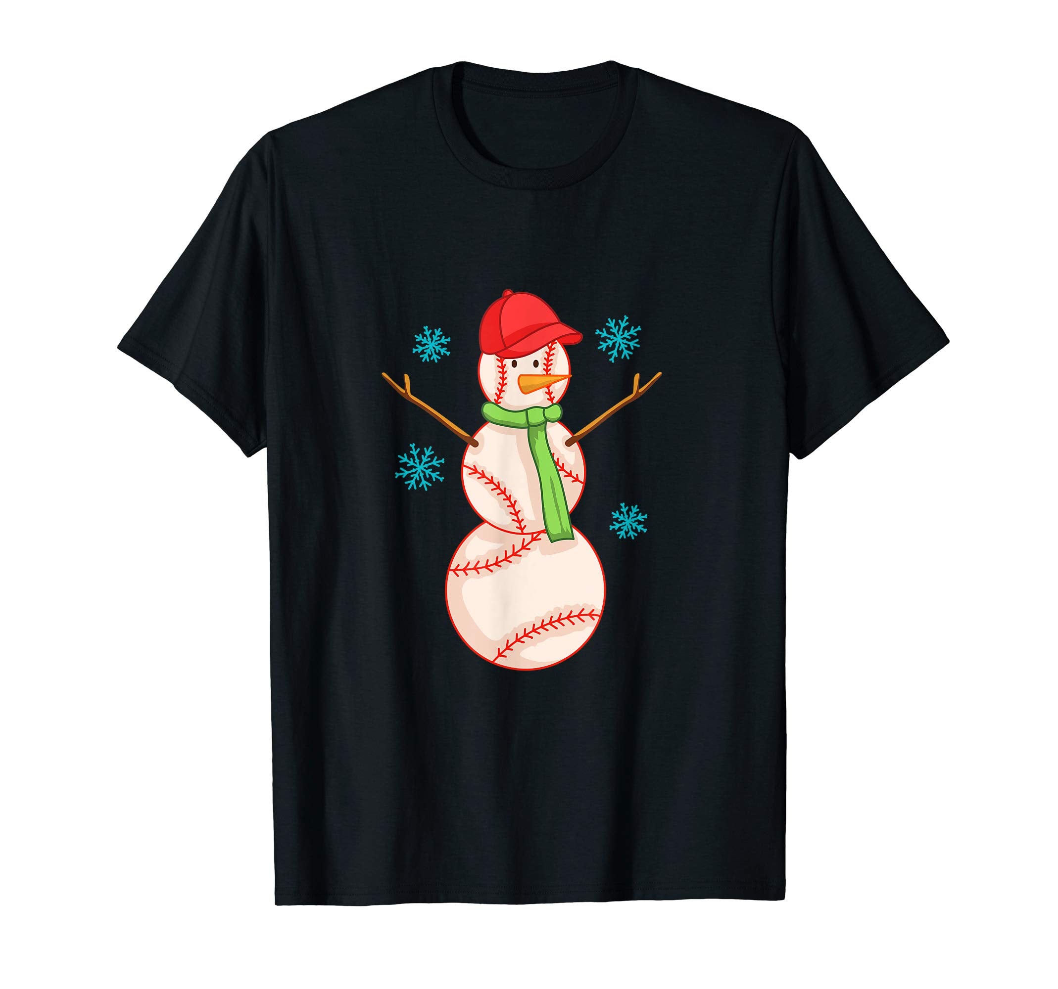 Gift Baseball Player Coach Snowman T-Shirt - Novelty Apparel Men Women - T-Shirt, Sweatshirt, Hoodie