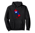 Laos Flag Distressed Map Hoodie - Casual Everyday Wear Unisex - T-Shirt, Sweatshirt, Hoodie