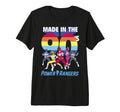 Power Rangers Made 90S Rainbow Stripe Logo T-Shirt - Trendy Graphic Unisex - T-Shirt, Sweatshirt, Hoodie