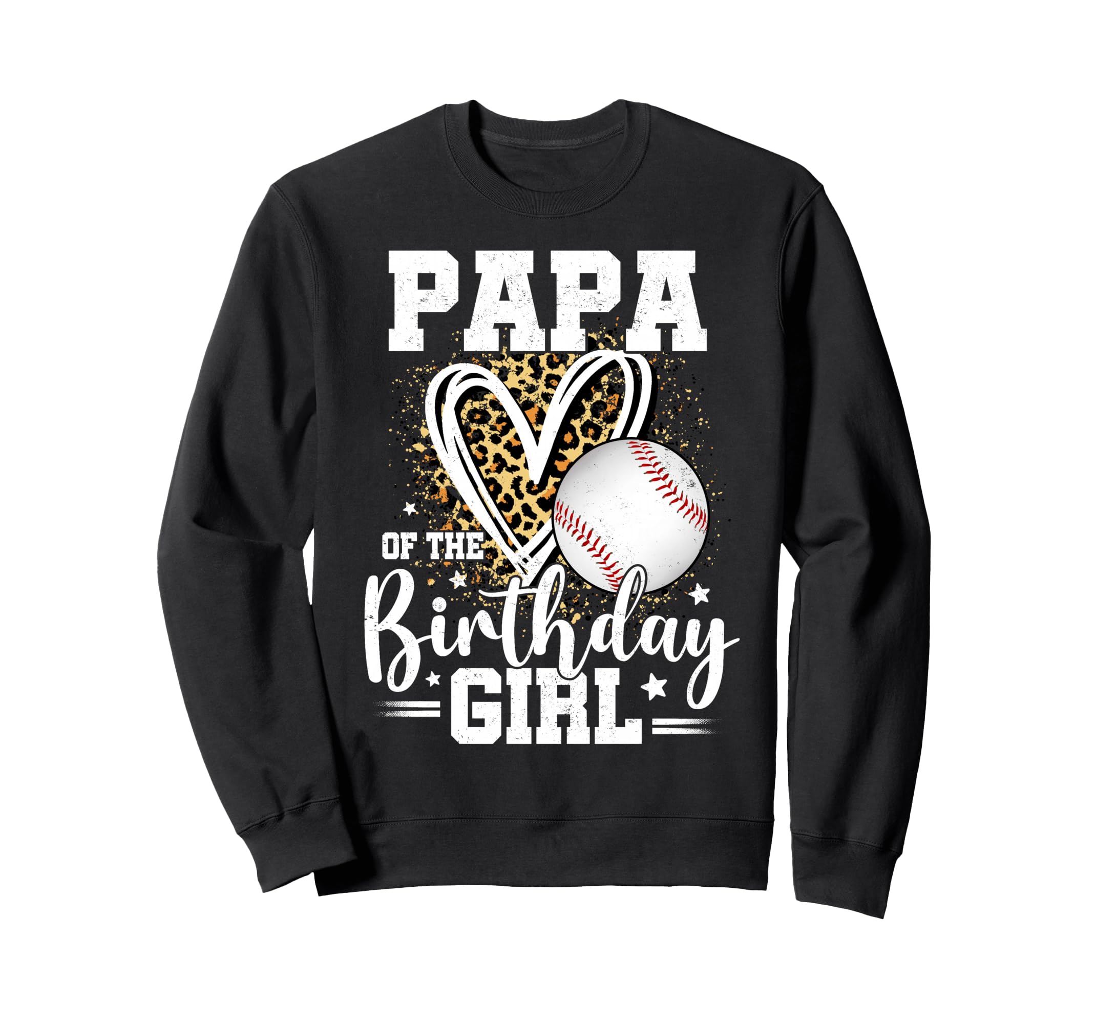 Papa Birthday Baseball Papa Leopard Sweatshirt - Custom Art Print Unisex - T-Shirt, Sweatshirt, Hoodie