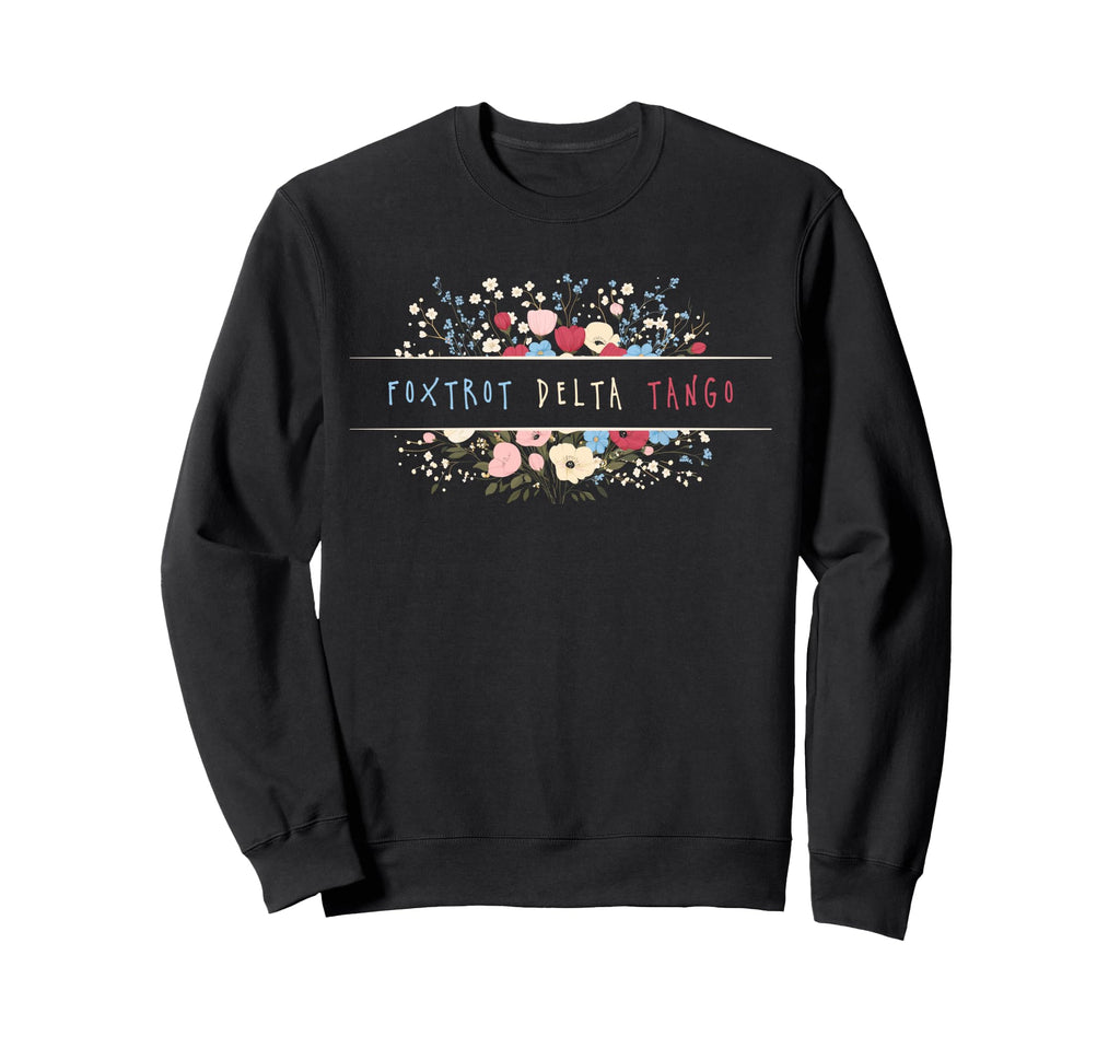 Womens Foxtrot Tango Delta Boho Floral Sweatshirt - Trendy Graphic Unisex - T-Shirt, Sweatshirt, Hoodie