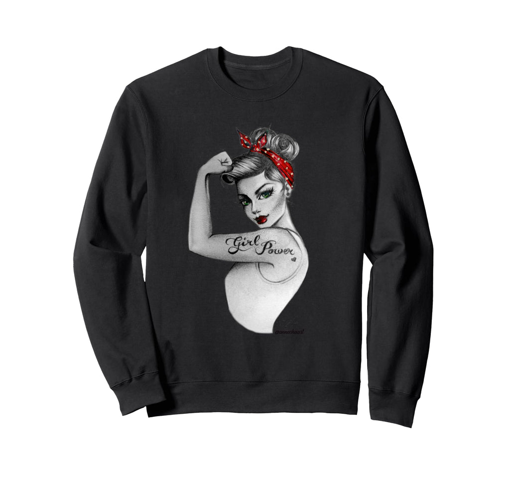 Power Pin Up Art Modern Sweatshirt - Minimalist Print for Adults - T-Shirt, Sweatshirt, Hoodie