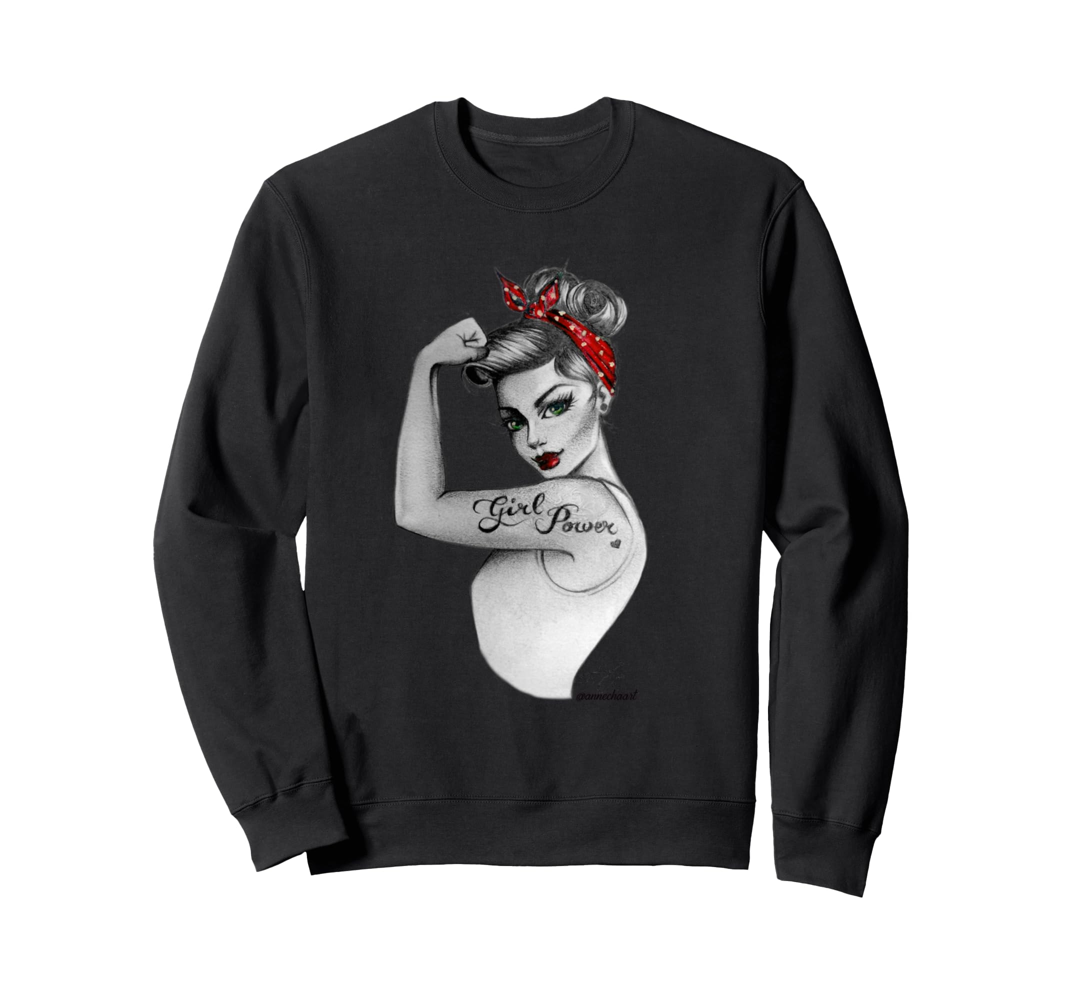 Power Pin Up Art Modern Sweatshirt - Minimalist Print for Adults - T-Shirt, Sweatshirt, Hoodie