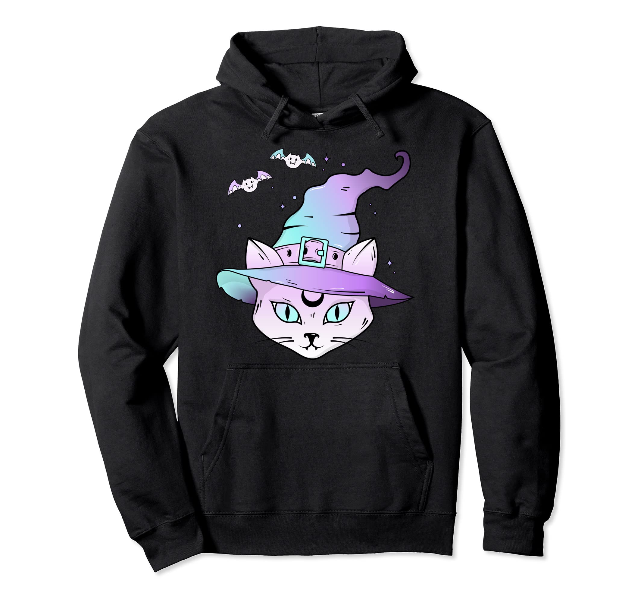 Pastel Goth Creepy Witch Cat Kawaii Goth Hoodie - Minimalist Print Unisex - T-Shirt, Sweatshirt, Hoodie