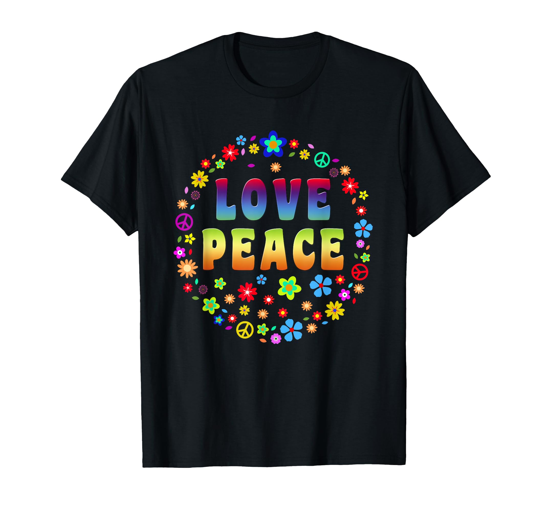 Peace Sign Love 70S Hippie Costume T-Shirt - Aesthetic Graphic Men Women - T-Shirt, Sweatshirt, Hoodie