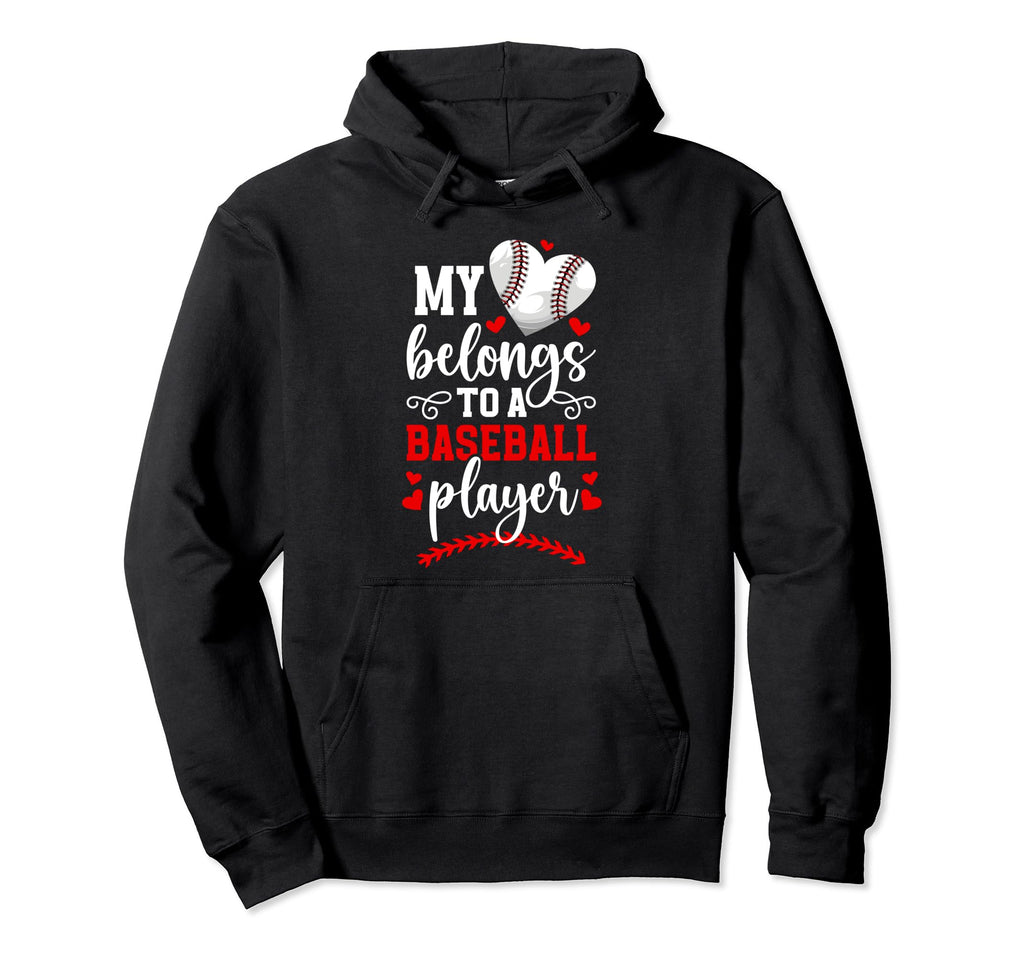 My Heart Baseball Girlfriend Baseball Hoodie - Minimalist Print Men Women - T-Shirt, Sweatshirt, Hoodie