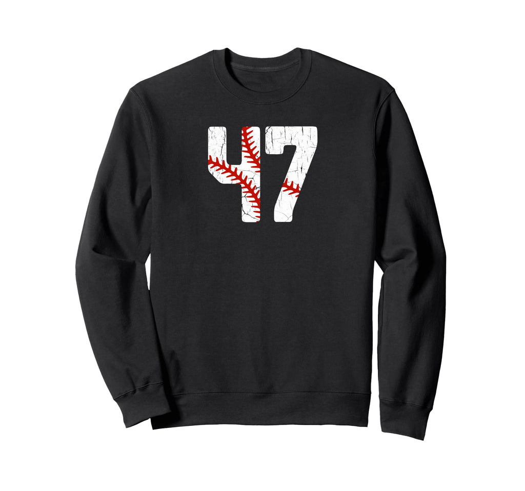 Baseball Player Jersey Number 47 47 Sweatshirt - Unique Graphic Unisex - T-Shirt, Sweatshirt, Hoodie