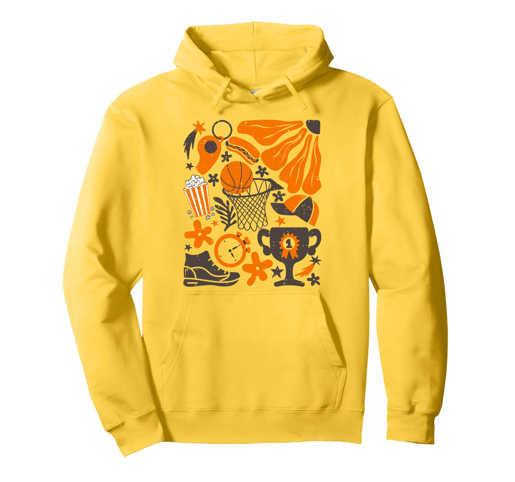 Basketball Game Days Boho Sport Hoodie - Novelty Apparel for Adults - T-Shirt, Sweatshirt, Hoodie