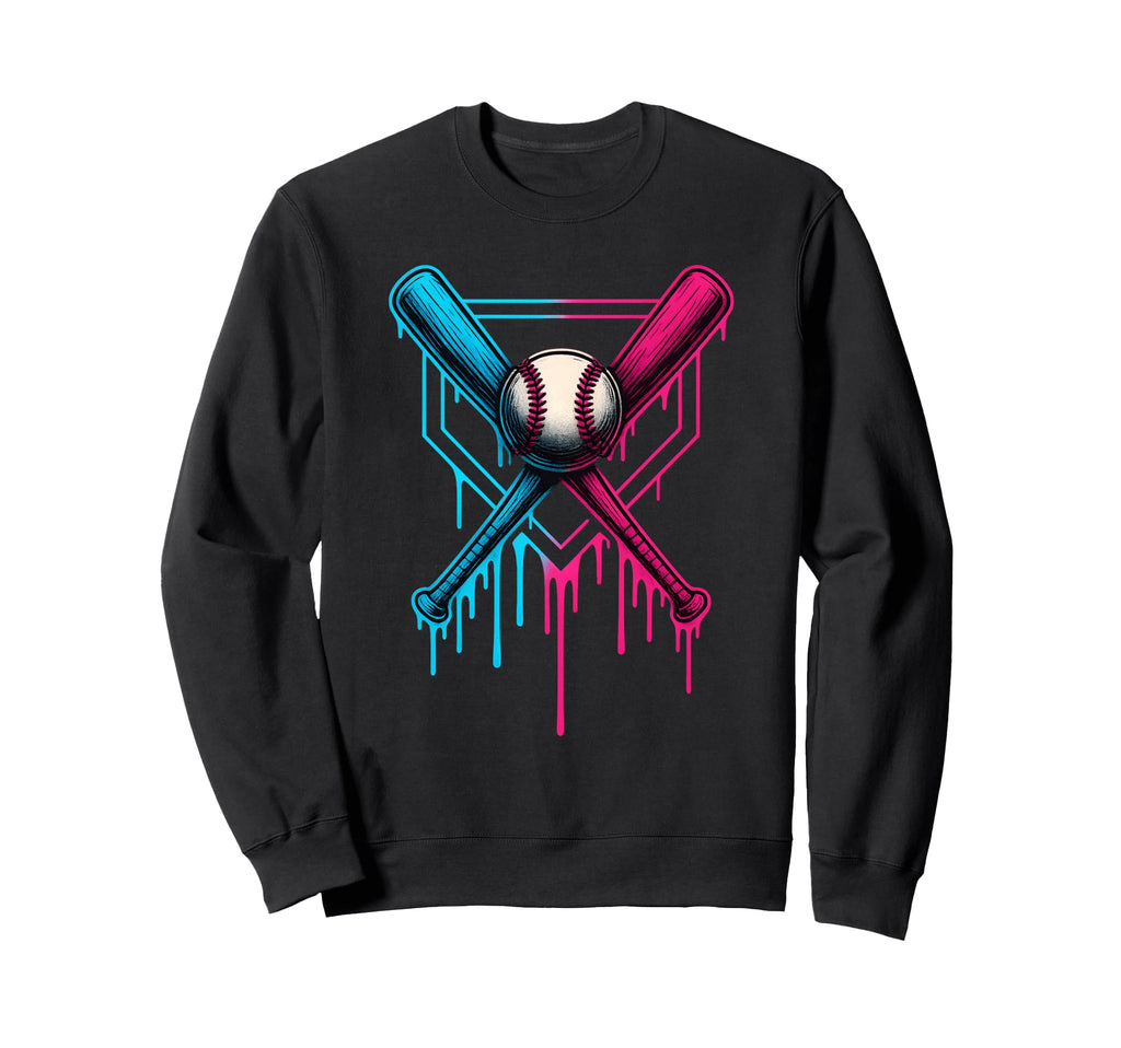 Crossed Bats And Baseball Fan Player Sweatshirt - Minimalist Print Unisex - T-Shirt, Sweatshirt, Hoodie