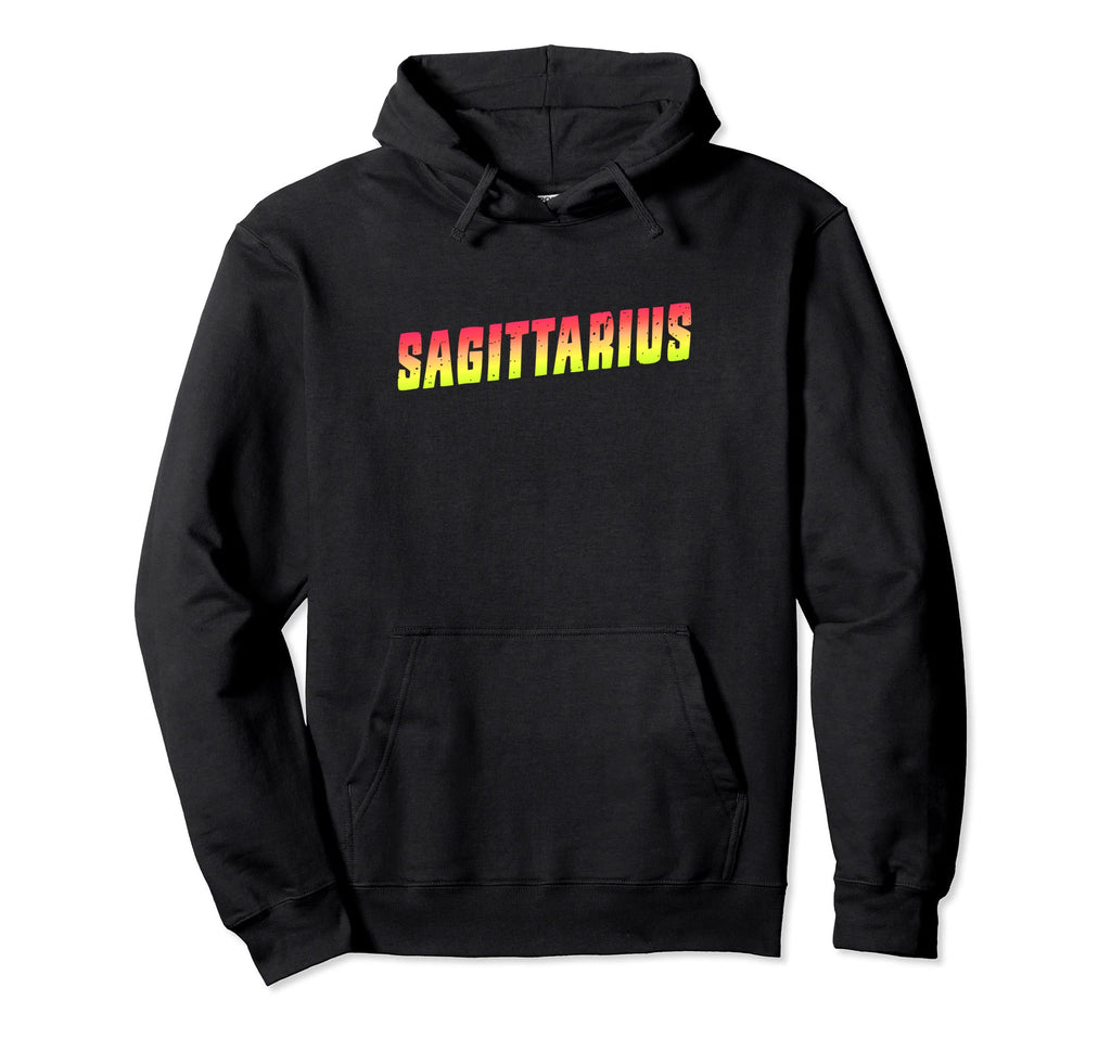 Sagittarius Red Yellow Zodiac Sign Hoodie - Graphic Print Men Women - T-Shirt, Sweatshirt, Hoodie