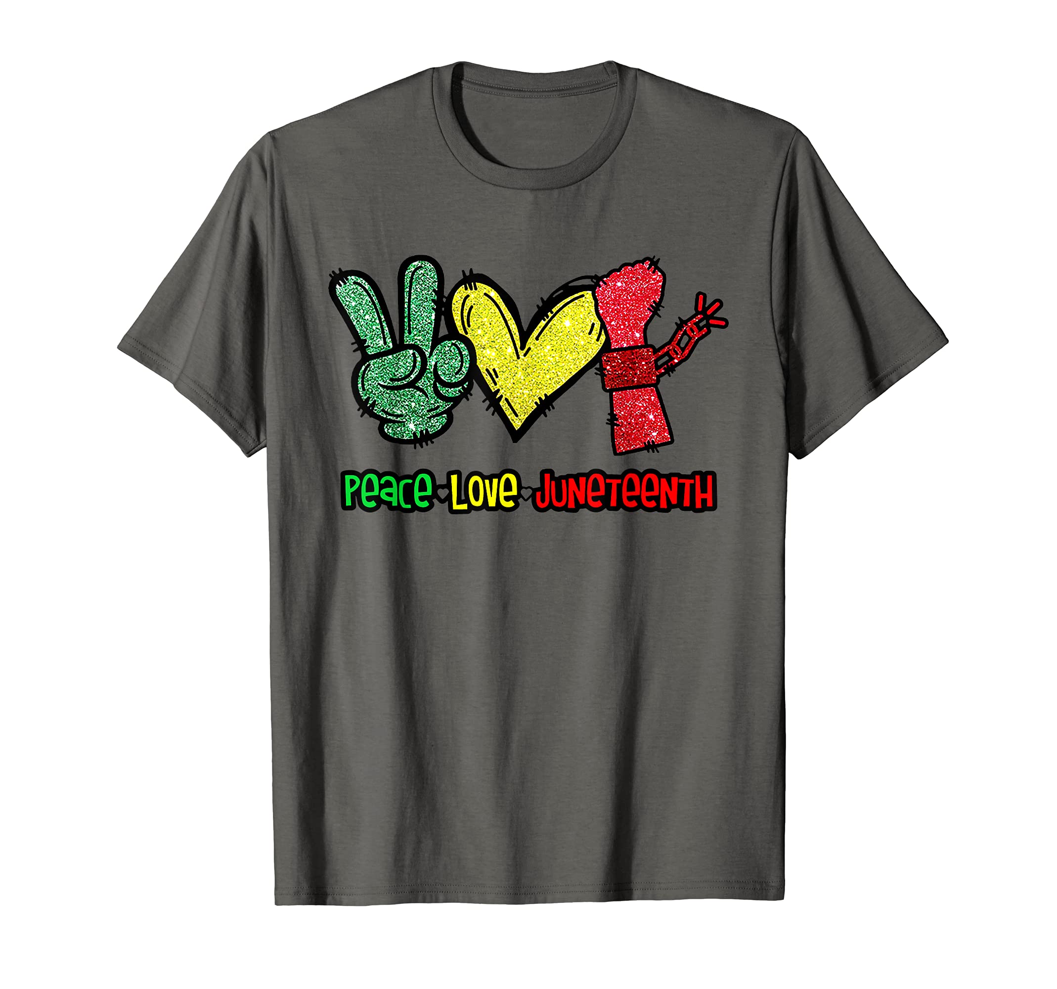 Peace Love Juneteenth Sweatshirt - Minimalist Print Unisex - T-Shirt, Sweatshirt, Hoodie
