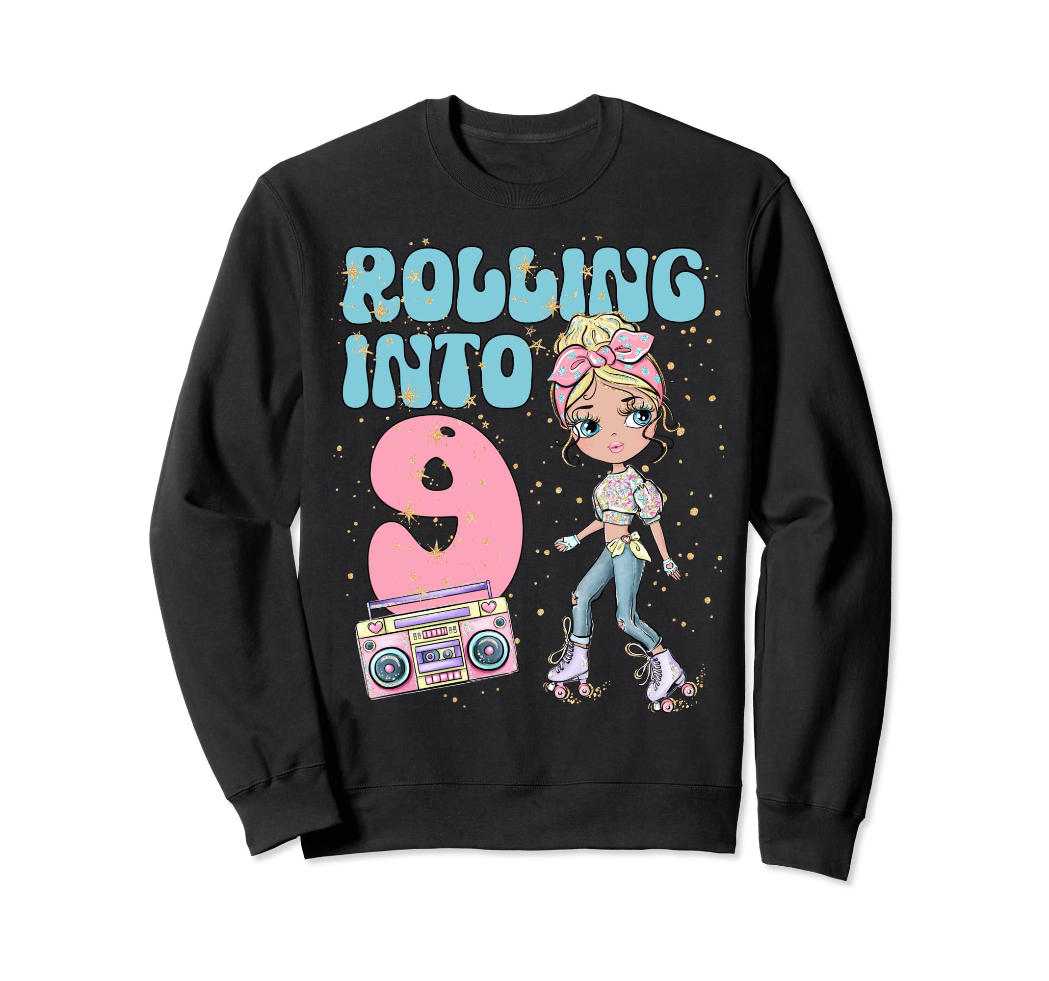 9Th Birthday Roller Skating Skate Sweatshirt - Unique Graphic Men Women - T-Shirt, Sweatshirt, Hoodie