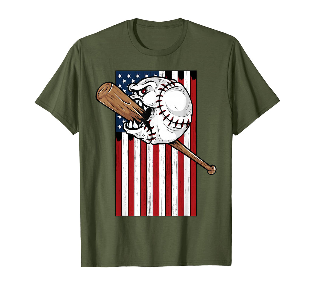 Usa American Flag Baseball Gift T-Shirt - Fun Novelty Design for Adults - T-Shirt, Sweatshirt, Hoodie