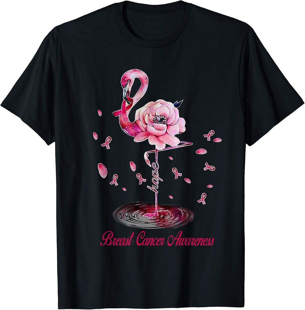 Flamingo Hope Flower Breast Cancer By Merch - Adult & Kids T-Shirts, Sweatshirts & Hoodies apparel design preview 1