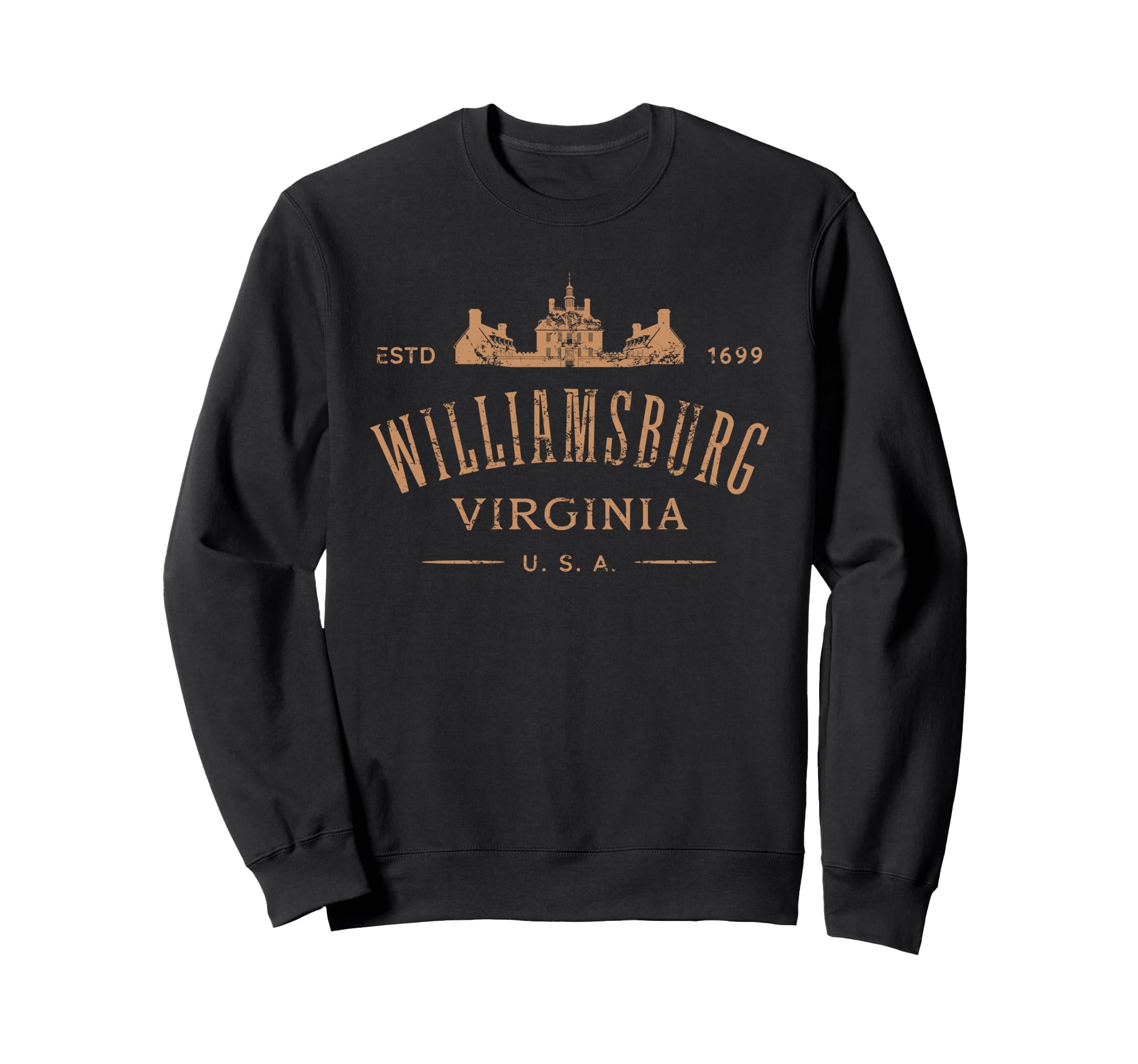Colonial Williamsburg Virginia Distressed Sweatshirt - Graphic Print Unisex - T-Shirt, Sweatshirt, Hoodie