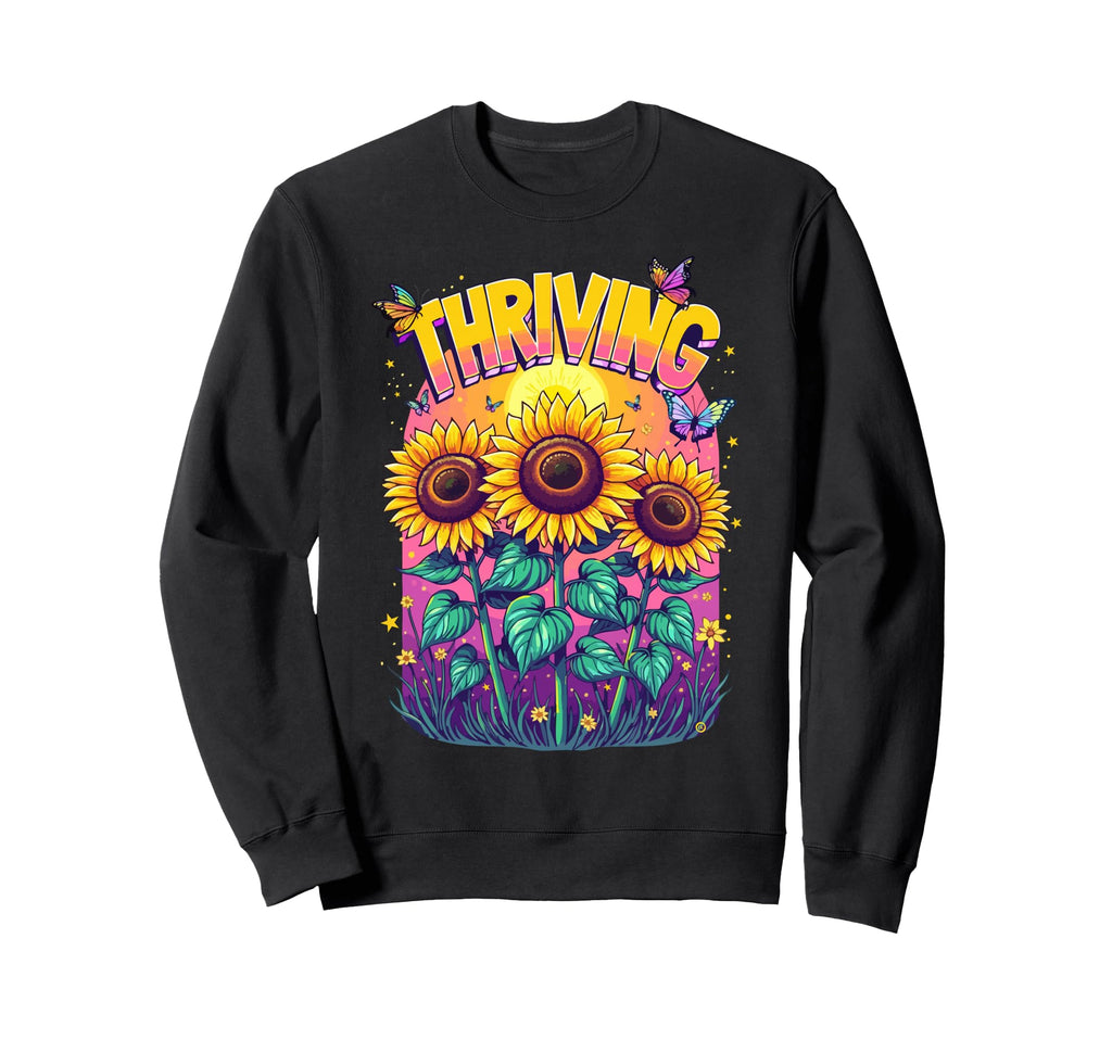 Thriving Sunflower Aesthetic Boho Sweatshirt - Fun Novelty Design Unisex - T-Shirt, Sweatshirt, Hoodie