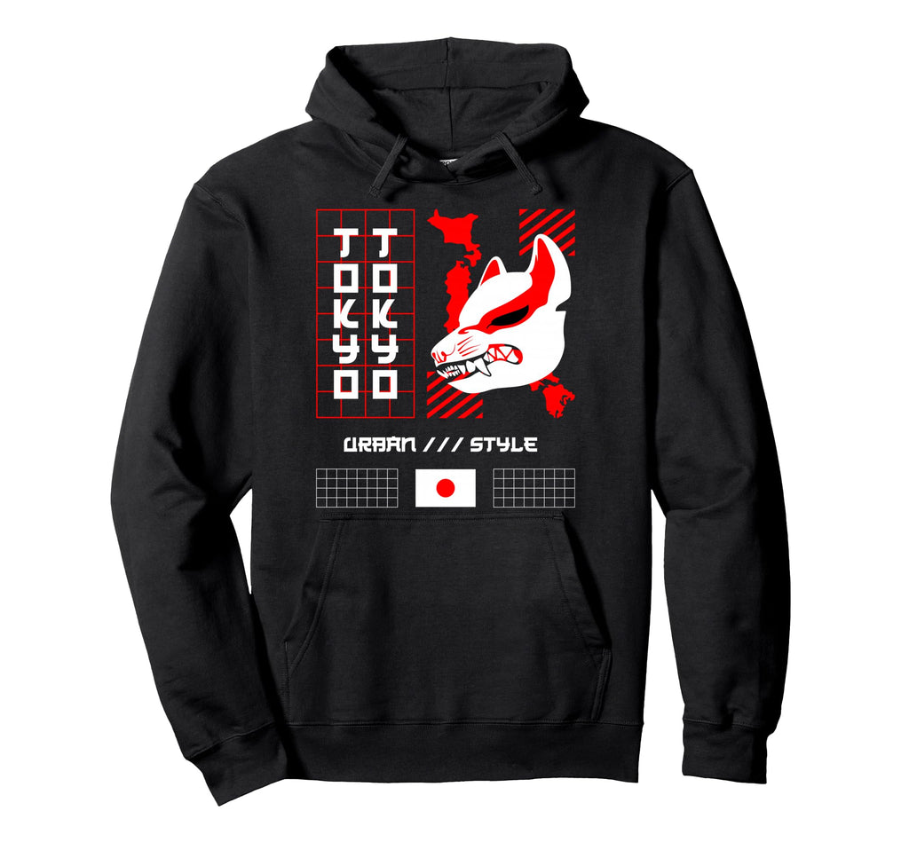 Tokyo Kitsune Japan Anime Aesthetic Kawaii Hoodie - Unique Graphic Unisex - T-Shirt, Sweatshirt, Hoodie
