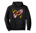 Maryland Flag Butterfly Home State Hoodie - Streetwear Style Unisex - T-Shirt, Sweatshirt, Hoodie