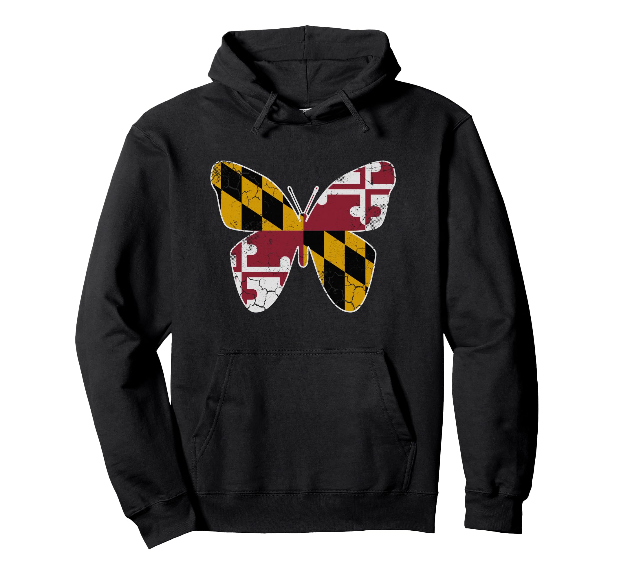 Maryland Flag Butterfly Home State Hoodie - Streetwear Style Unisex - T-Shirt, Sweatshirt, Hoodie