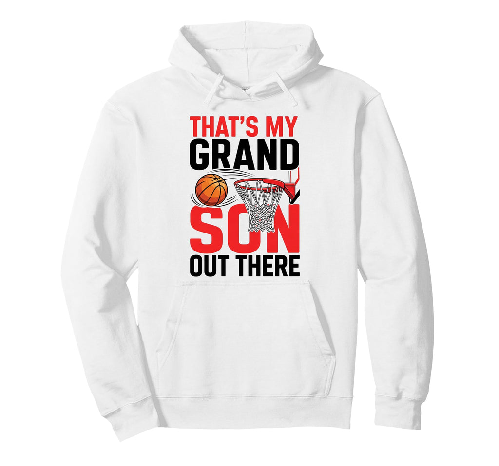 Proud Grandma Supporting Basketball Hoodie - Novelty Apparel for Adults - T-Shirt, Sweatshirt, Hoodie