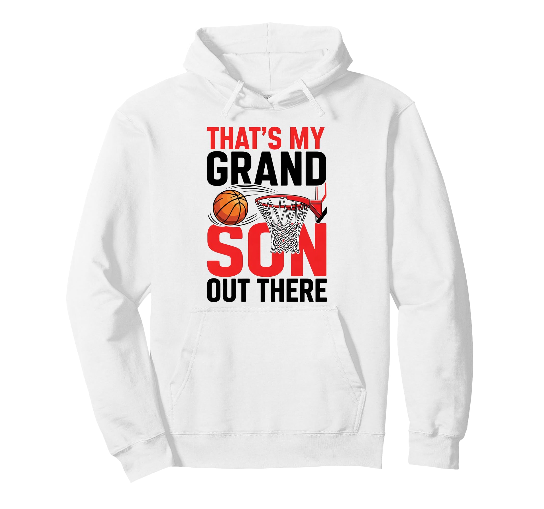 Proud Grandma Supporting Basketball Hoodie - Novelty Apparel for Adults - T-Shirt, Sweatshirt, Hoodie