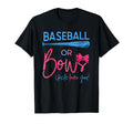 Baseball Or Bows Gender Reveal Party T-Shirt - Aesthetic Graphic Unisex - T-Shirt, Sweatshirt, Hoodie