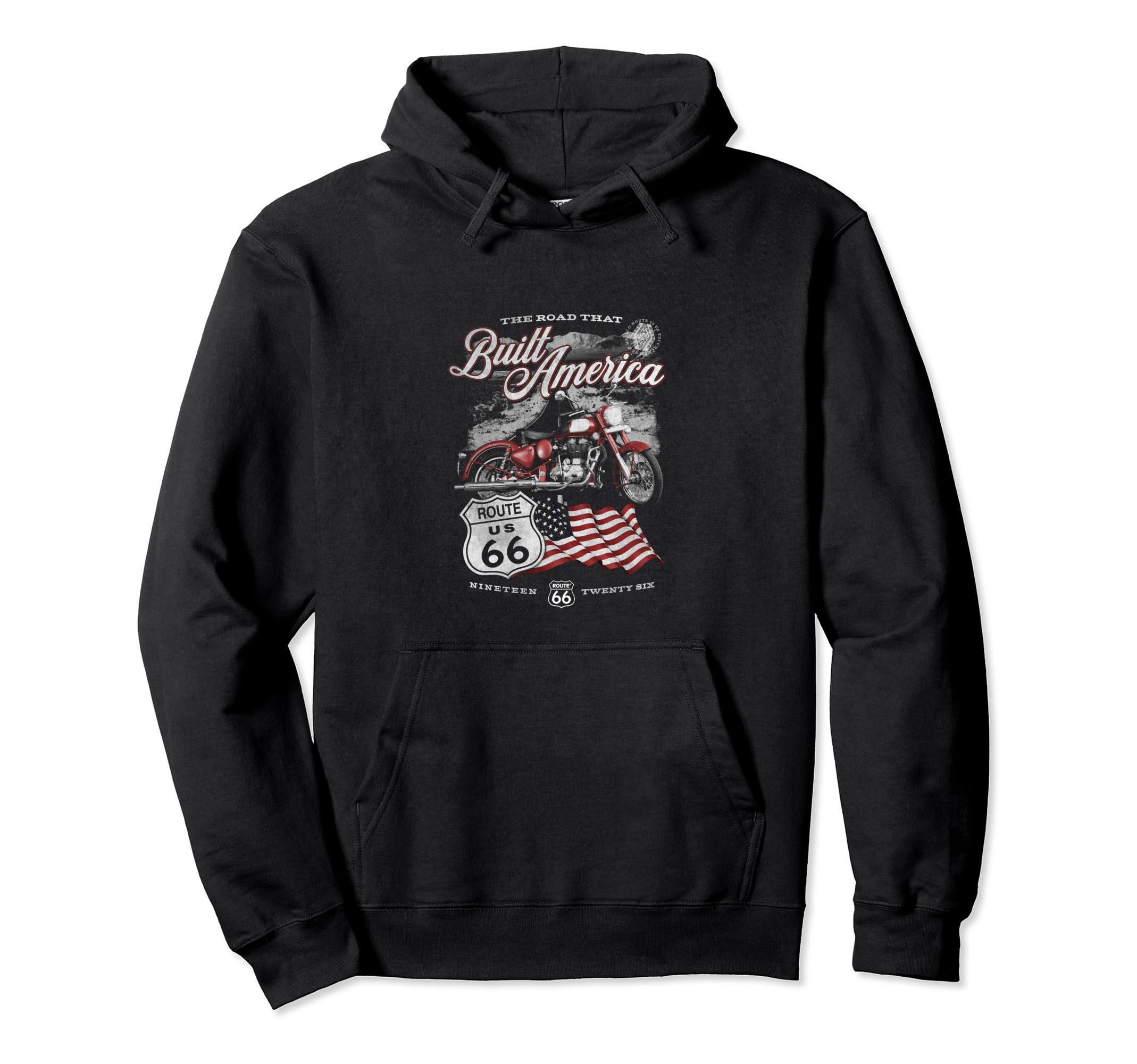 Route 66 Road That Built America Hoodie - Novelty Apparel Unisex - T-Shirt, Sweatshirt, Hoodie