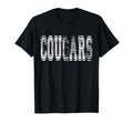 Cougars Mascot Distressed School Sports T-Shirt - Aesthetic Graphic Unisex - T-Shirt, Sweatshirt, Hoodie