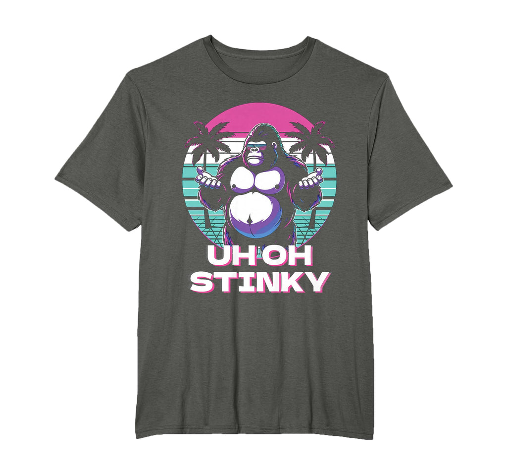 Uh Oh Stinky Monkey Ape Vaporwave T-Shirt - Aesthetic Graphic for Adults - T-Shirt, Sweatshirt, Hoodie