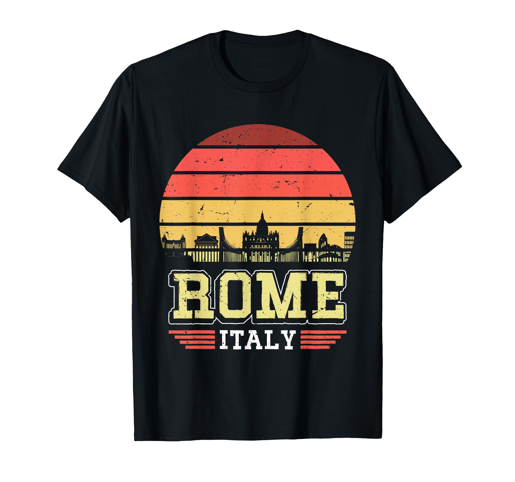 Rome Italy Sunset Skyline T-Shirt - Fun Novelty Design Men Women - T-Shirt, Sweatshirt, Hoodie