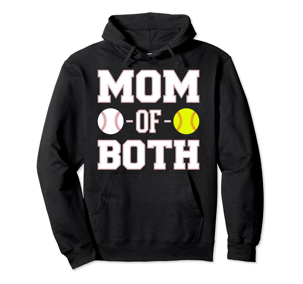 Mom Both Baseball Softball Mothers Day Hoodie - Streetwear Style Unisex - T-Shirt, Sweatshirt, Hoodie