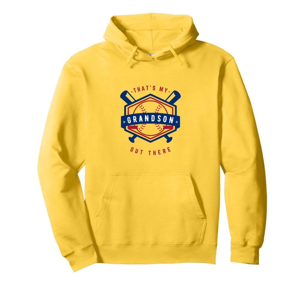 Thats My Grandson Out There Baseball Fan Hoodie - Graphic Print Men Women - T-Shirt, Sweatshirt, Hoodie