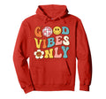 Good Vibes Peace Sign Love Only 60S 70S Hoodie - Trendy Graphic for Adults - T-Shirt, Sweatshirt, Hoodie