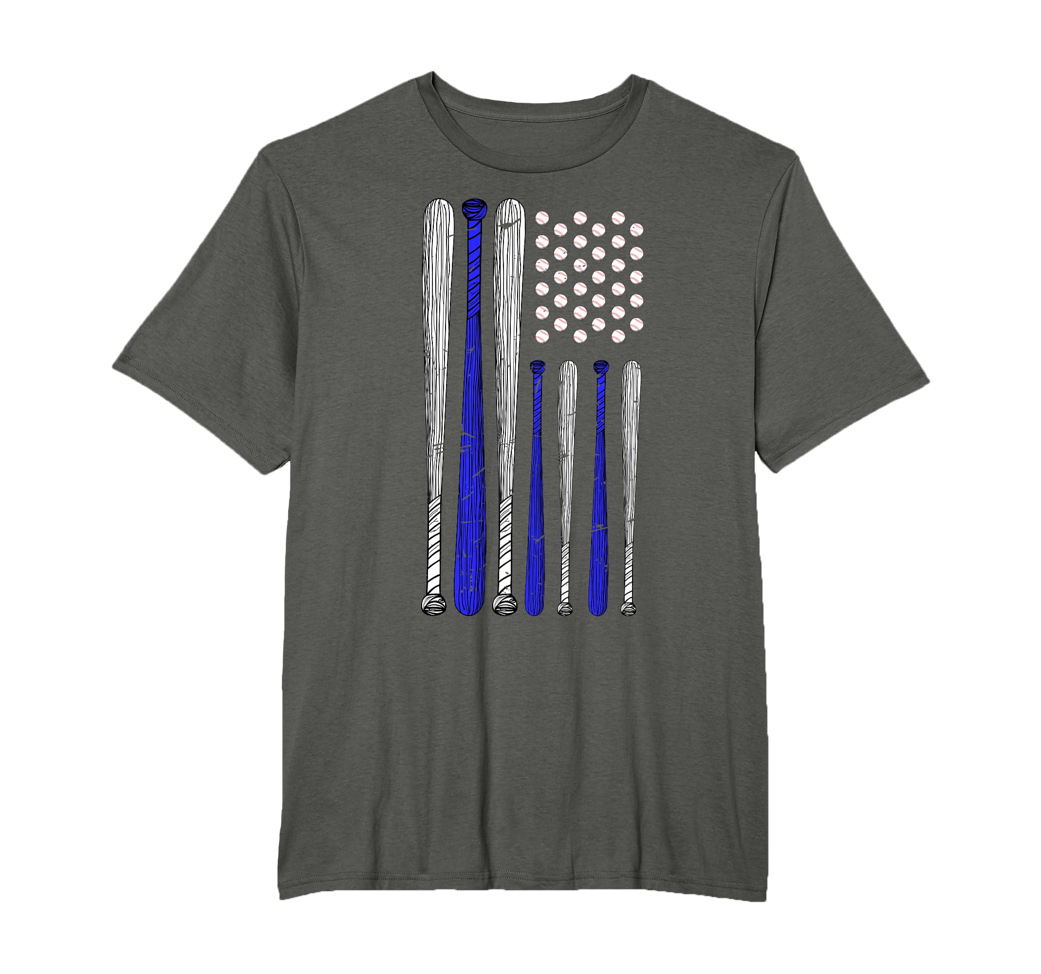 Baseball Usa Flag Bats And Balls T-Shirt - Fun Novelty Design for Adults - T-Shirt, Sweatshirt, Hoodie