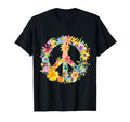Peace Sign World Love Flowers Hippie T-Shirt - Novelty Apparel Unisex - T-Shirt, Sweatshirt, Hoodie