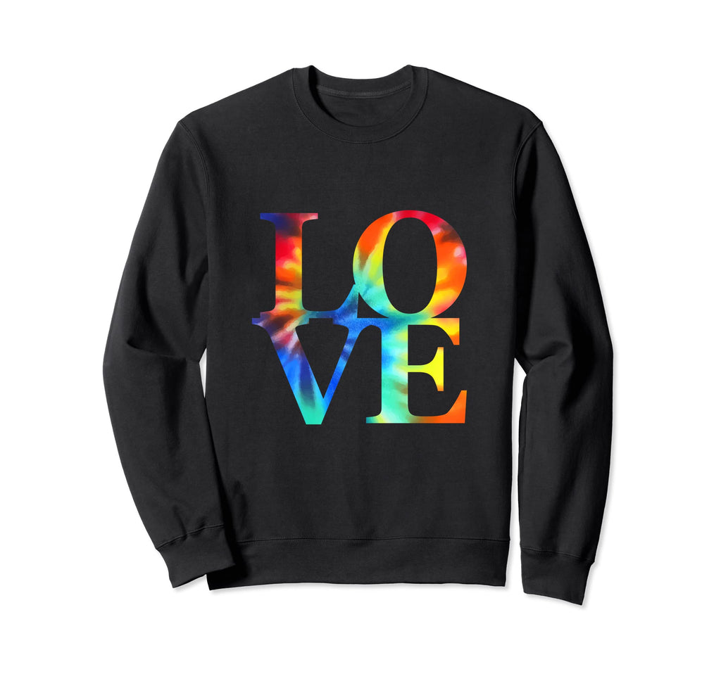 Boho Tie Dye Love 60S 70S Groovy Sweatshirt - Minimalist Print Unisex - T-Shirt, Sweatshirt, Hoodie
