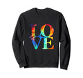 Boho Tie Dye Love 60S 70S Groovy Sweatshirt - Minimalist Print Unisex - T-Shirt, Sweatshirt, Hoodie