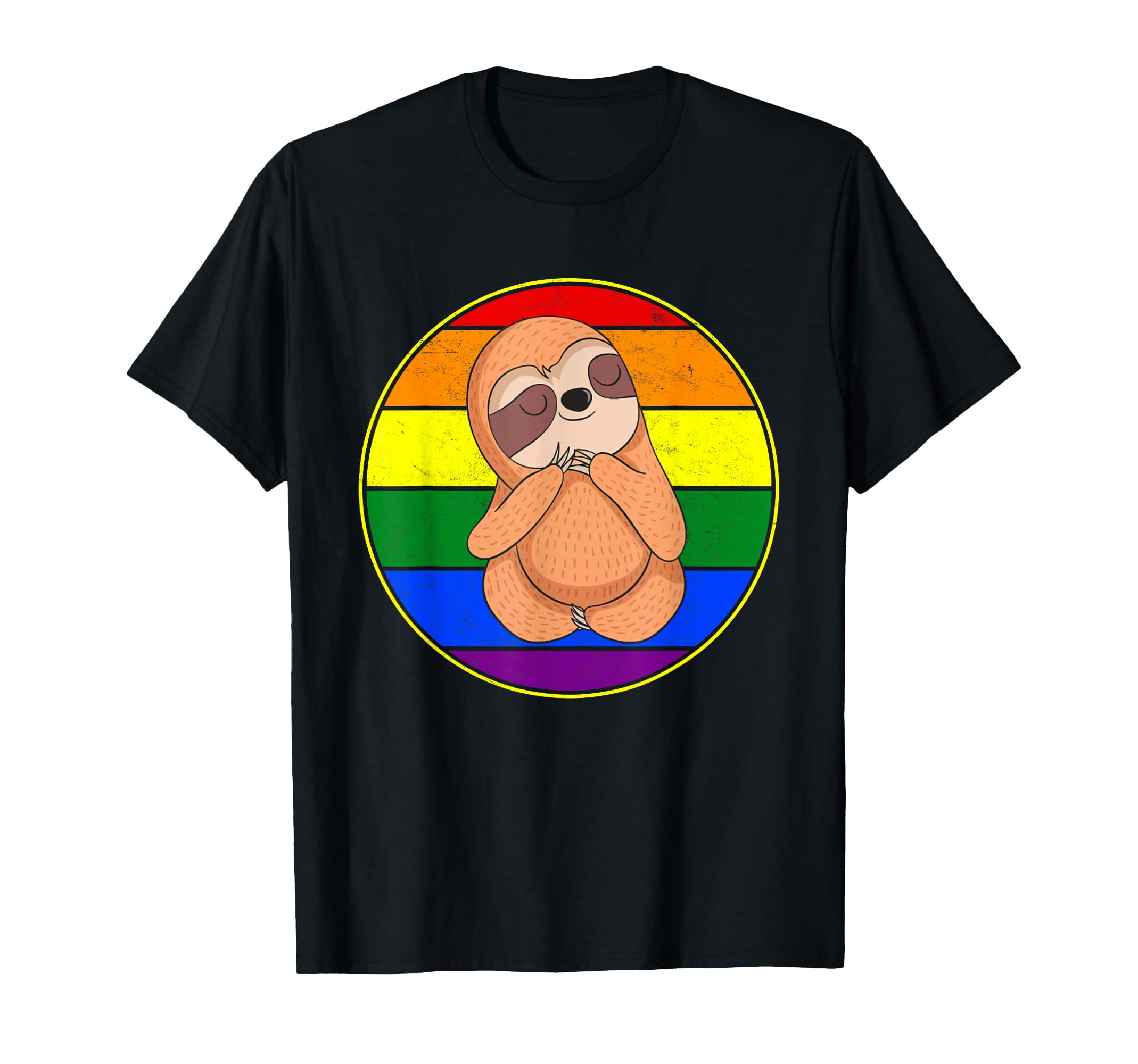 Sloth Lover Gay Pride Stuff Teens Rainbow T-Shirt - Novelty Apparel Unisex - T-Shirt, Sweatshirt, Hoodie