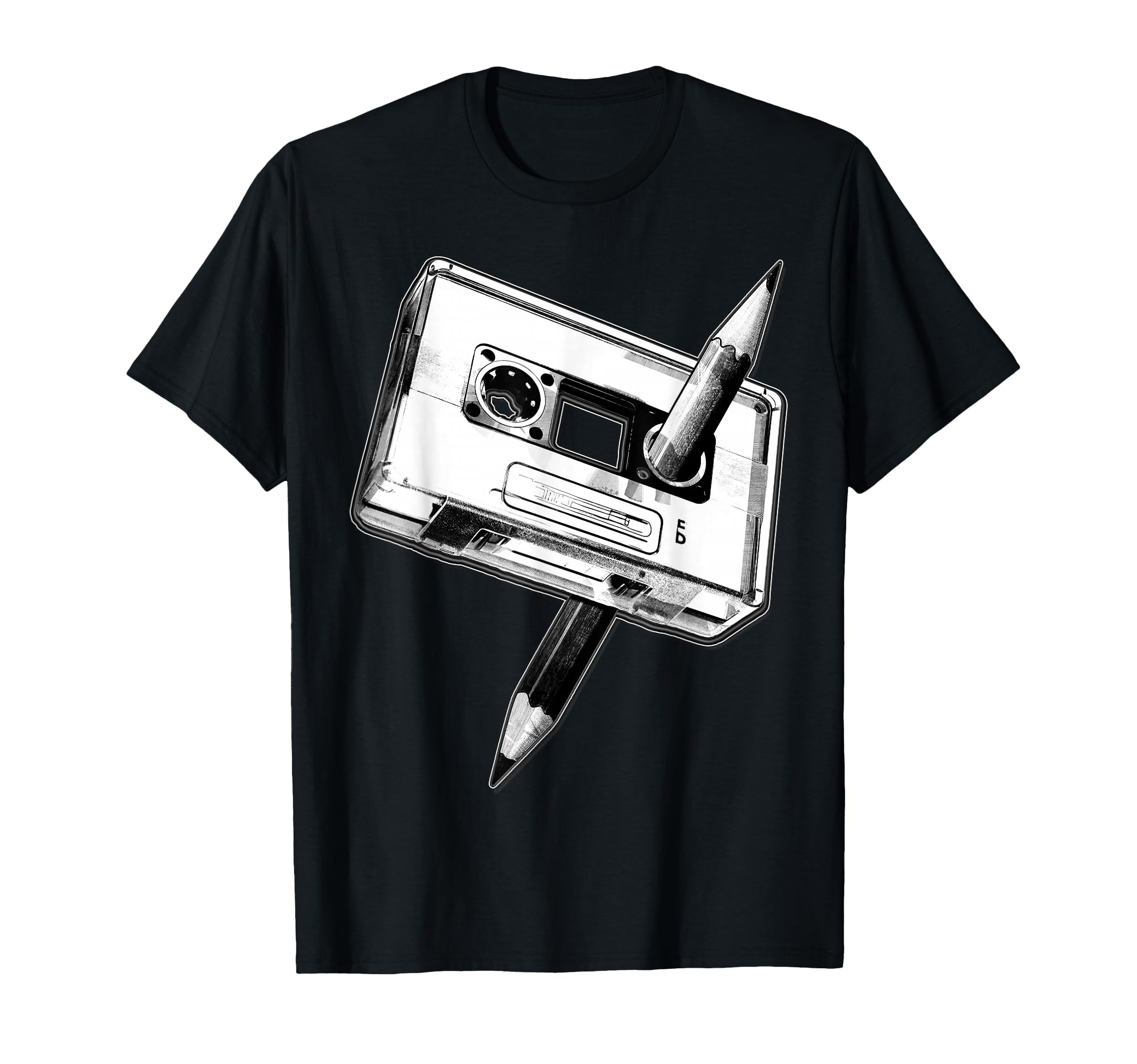 80S Cassette Tape Pencil 1980S Music T-Shirt - Custom Art Print for Adults - T-Shirt, Sweatshirt, Hoodie