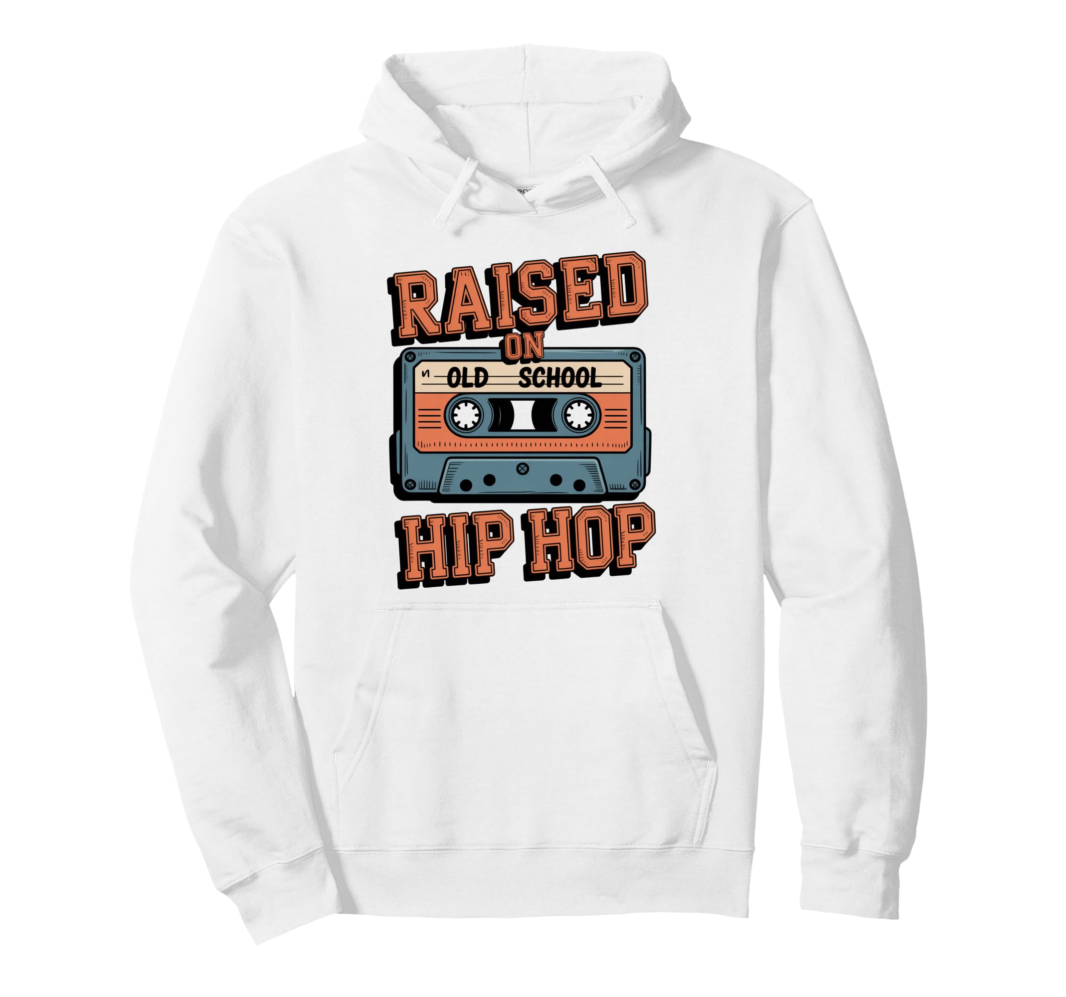 Raised Old School Hip Hop Cassette Hoodie - Streetwear Style for Adults - T-Shirt, Sweatshirt, Hoodie