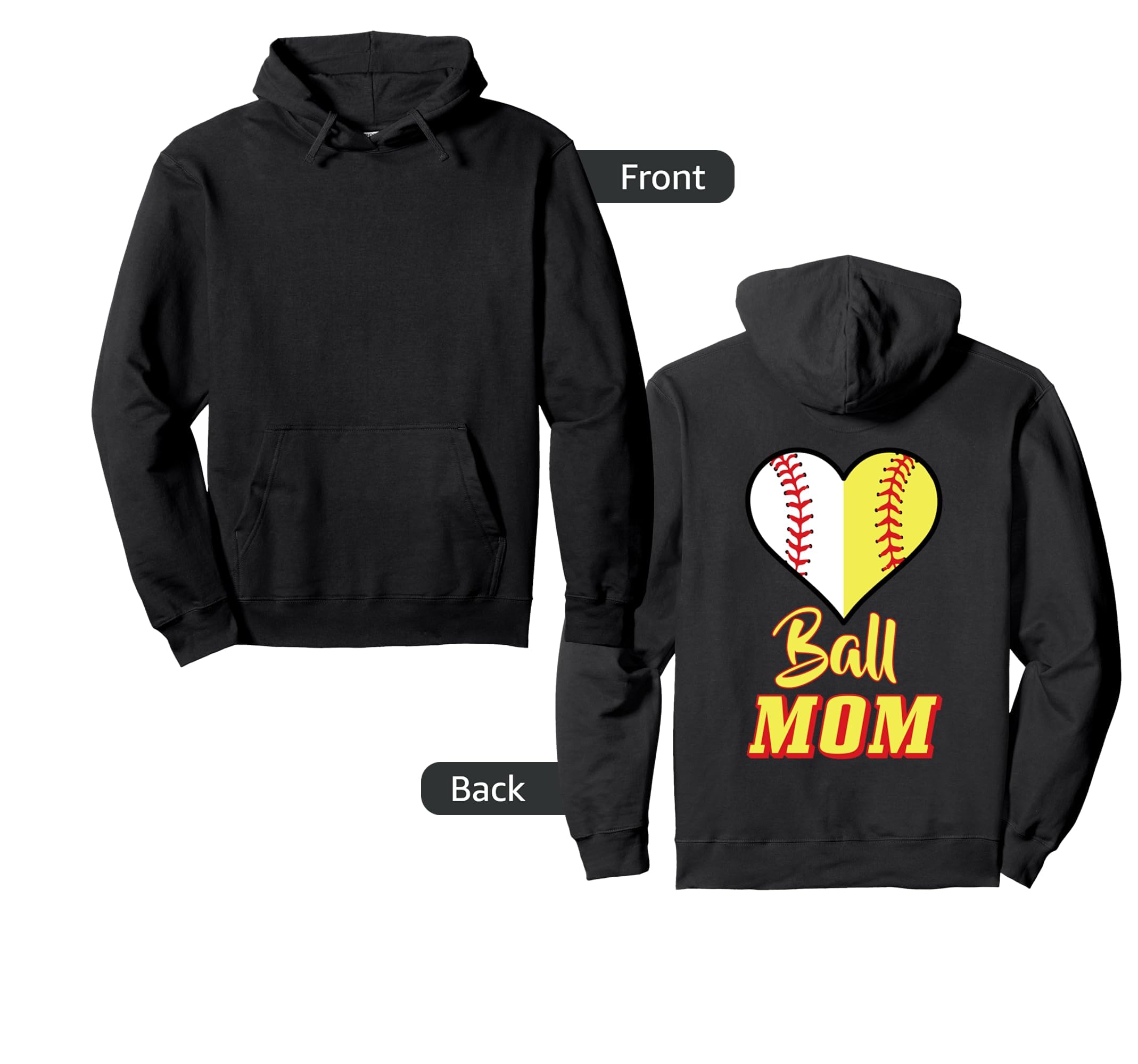 Softball Baseball Mom Sport Mother Hoodie - Casual Everyday Wear Men Women - T-Shirt, Sweatshirt, Hoodie