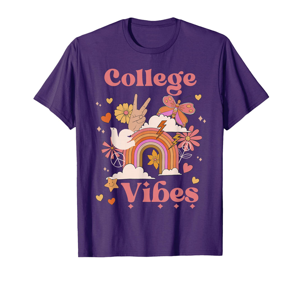 College Vibes School Groovy University T-Shirt - Trendy Graphic Unisex - T-Shirt, Sweatshirt, Hoodie