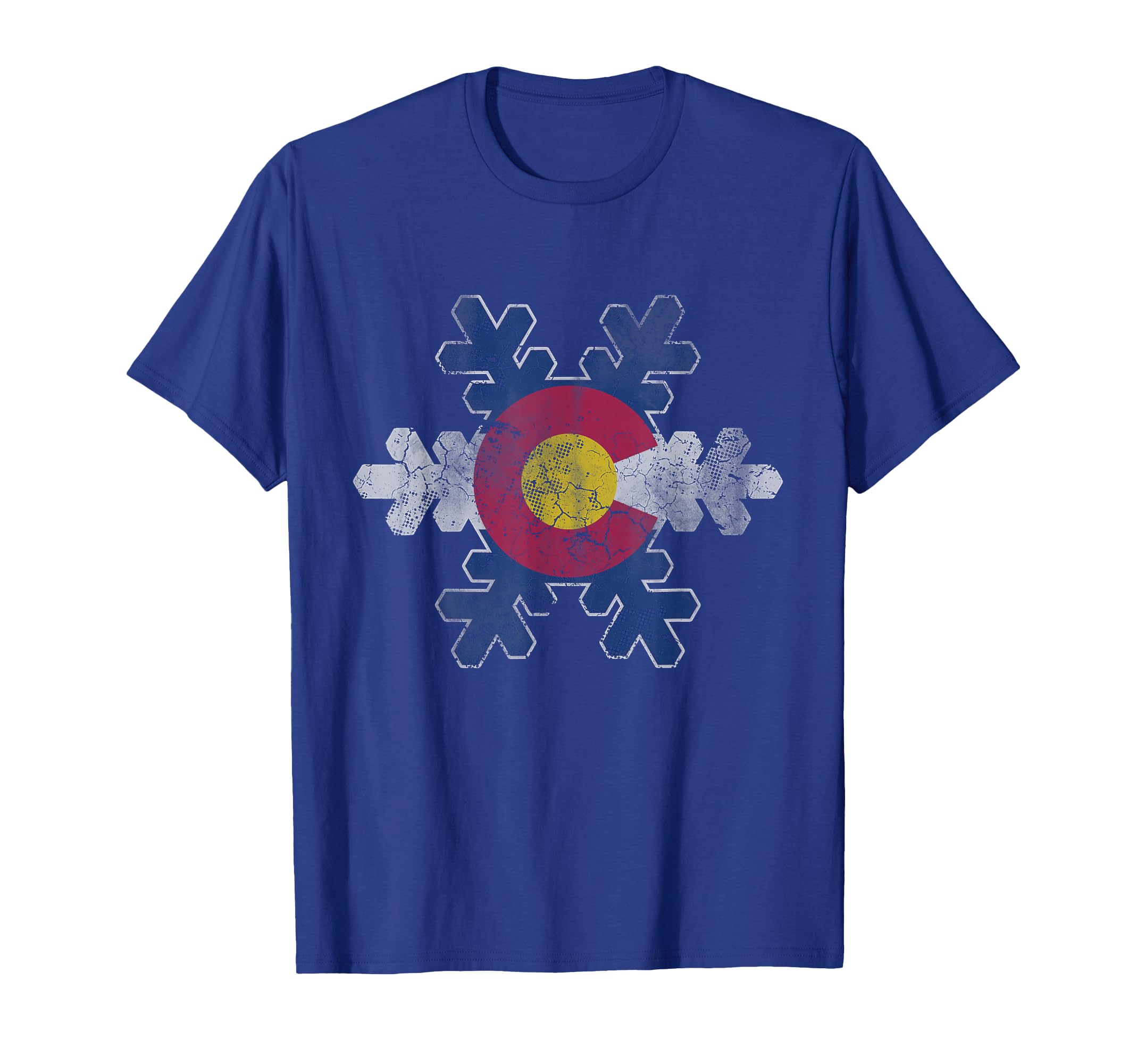 Colorado Flag Snowflake Winter T-Shirt - Aesthetic Graphic Unisex - T-Shirt, Sweatshirt, Hoodie