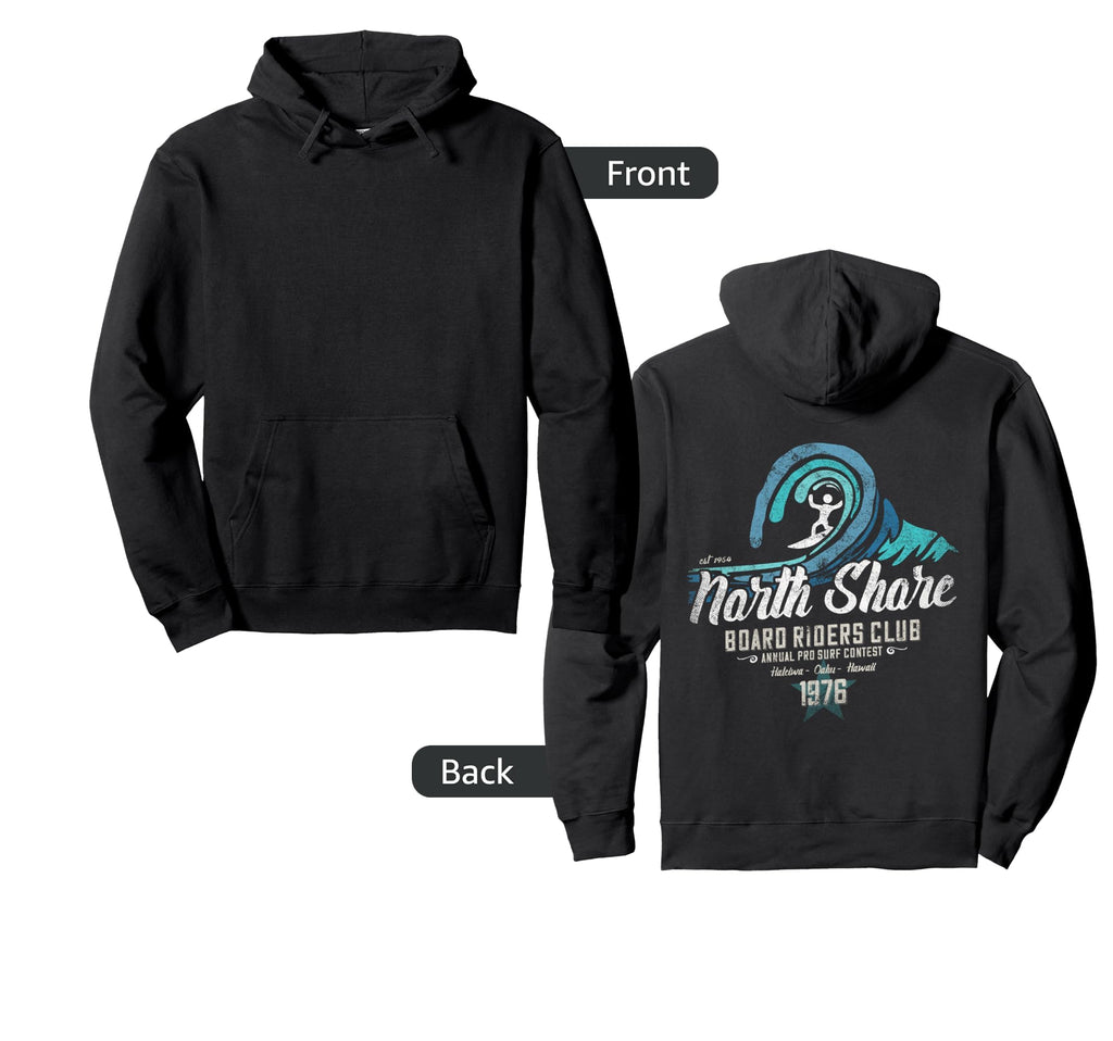 North Shore Board Riders Surfing Hoodie - Aesthetic Graphic for Adults - T-Shirt, Sweatshirt, Hoodie